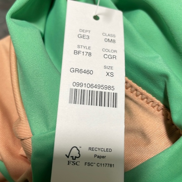 J Crew High Rise Bikini Swim Bottom Green XS (0-2) NWT Lined UPF Protect - Picture 5 of 6